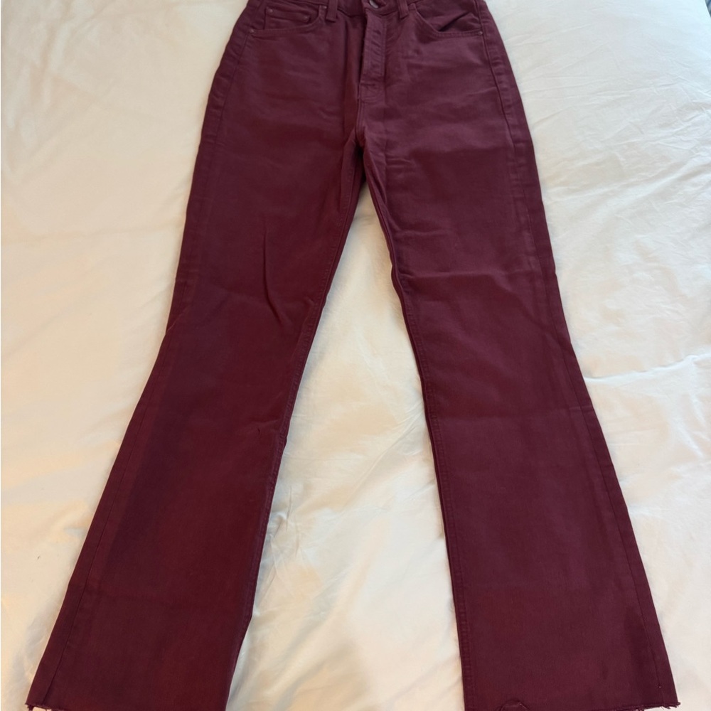 MOTHER Deep Red Denim Hustler Pants
